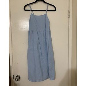Linen baby doll midi dress